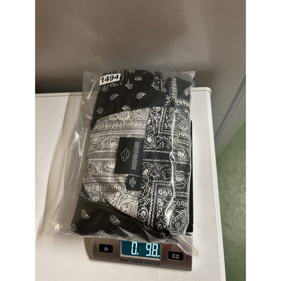 Harley Davidson Short Sleeve Button Up AOP All Over Print Bandana Print Size 4XL - Picture 6 of 6
